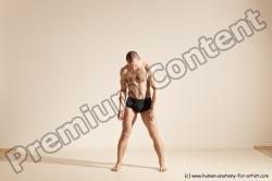 Underwear Gymnastic poses Man White Slim Bald Dancing Dynamic poses Academic